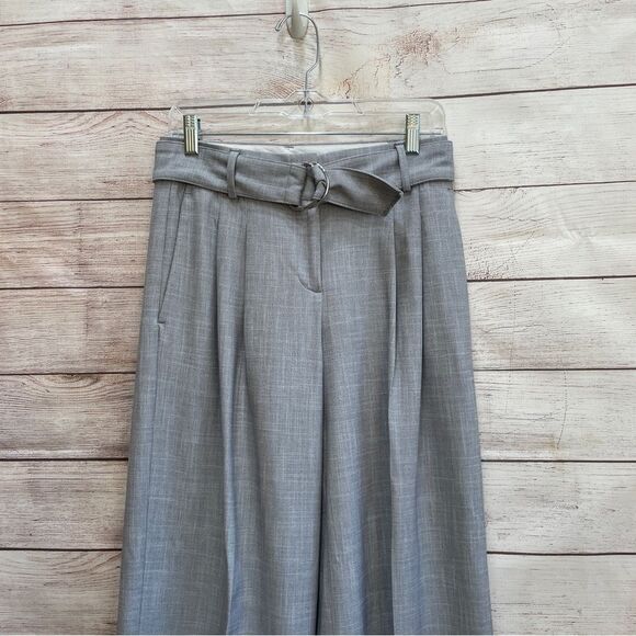 ANN TAYLOR WIDE LEG CROPPED PANTS IN GRAY - Picture 2 of 5